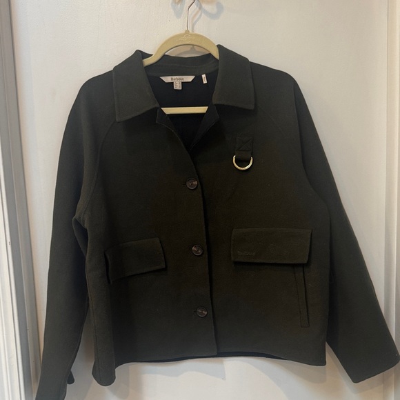 Barbour Leonie Wool Blend Overshirt Olive Green Jacket 8 - Picture 7 of 13